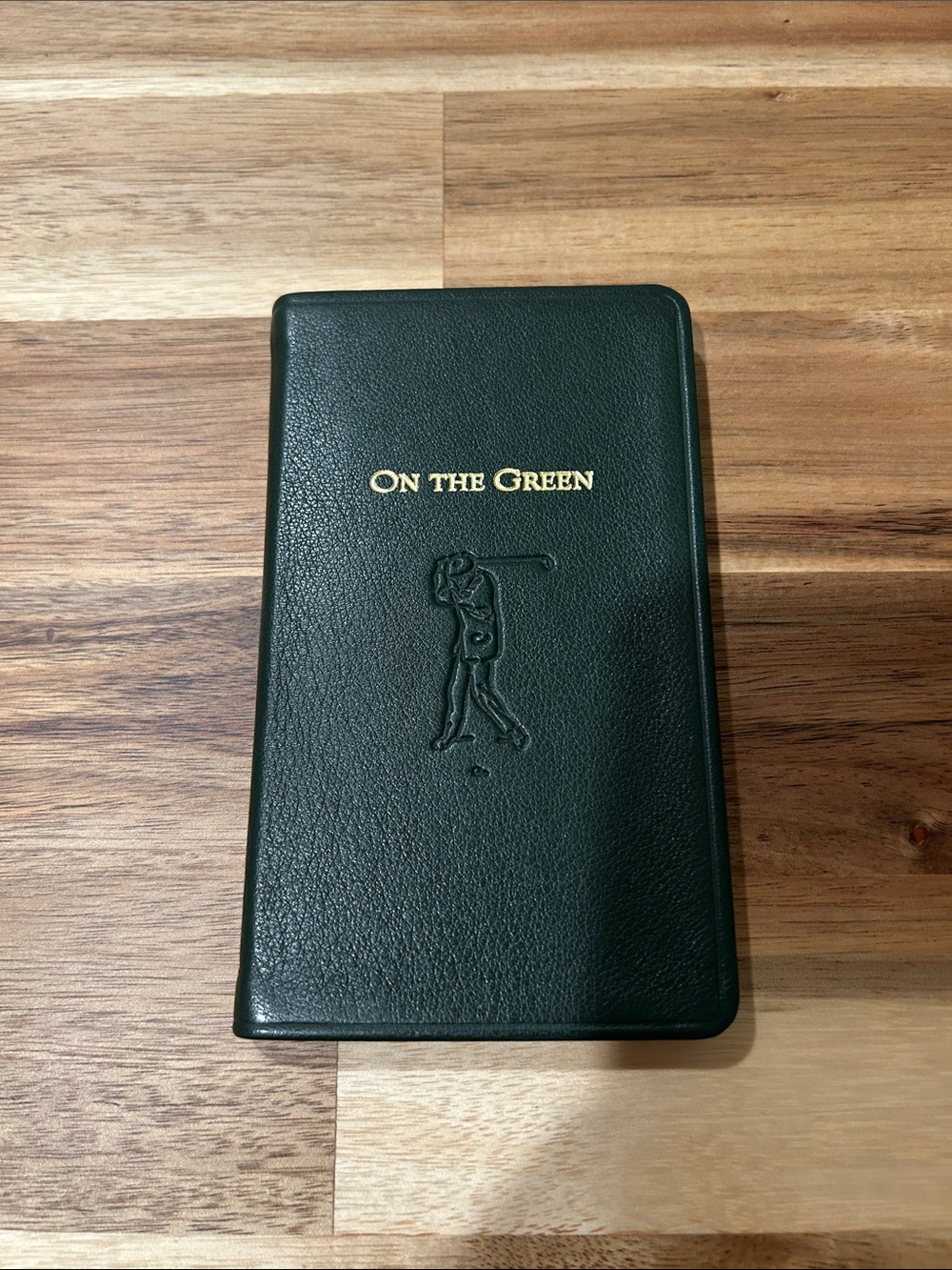 On The Green Embossed Golf Scorecard Holder - Dark Green